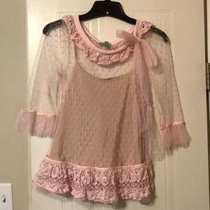 🌈💕Valentino pink lace top